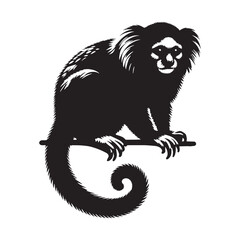 Obraz premium High-fidelity marmoset silhouette vector crafted for detailed vector-art collections – marmoset silhouette – marmoset vector – marmoset illustration – silhouette of marmoset