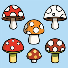 Cute Cartoon Mushrooms Collection