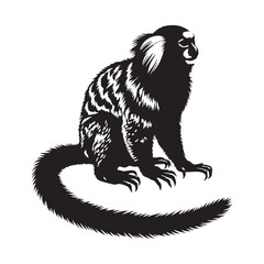 Precision-crafted marmoset silhouette vector optimized for scalable corporate branding – marmoset silhouette – marmoset vector – marmoset illustration – silhouette of marmoset


