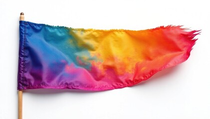 Naklejka premium Single, vibrant colored flap isolated on pure white background , surface, macro