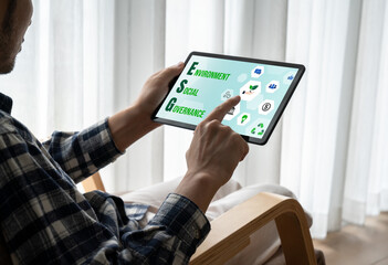 ESG environmental social governance policy for modish business to set a standard to achieve high ESG score