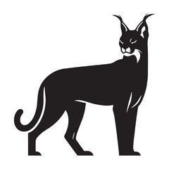 Refined caracal silhouette vector with smooth curves for elegant packaging design – caracal silhouette – caracal vector – caracal illustration – silhouette of caracal

