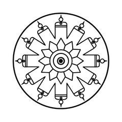 bollywood themed mandala camera lights vector art