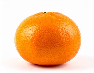 one tangerine, bright orange color, white background
