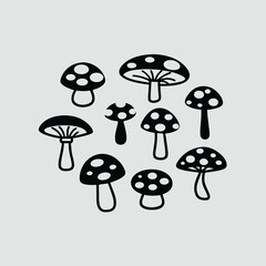 Collection of Cute Hand Drawn Mushrooms