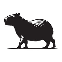 Compact capybara silhouette vector illustration ideal for micro elements and responsive layouts – capybara silhouette – capybara vector – capybara illustration – silhouette of capybara

