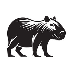Distinctive capybara silhouette vector with consistent line weight for professional identity systems – capybara silhouette – capybara vector – capybara illustration – silhouette of capybara

