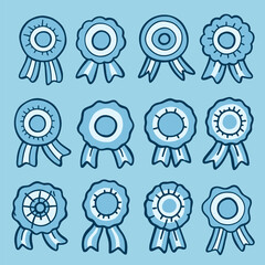 Ilustracion a mano de escarapelas argentinas para fechas patrias