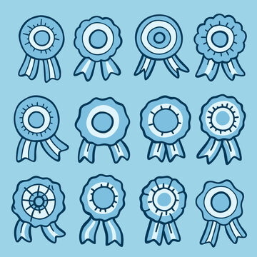 Ilustracion a mano de escarapelas argentinas para fechas patrias