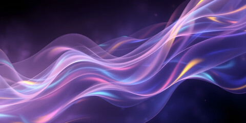 Flowing Purple Energy Waves with Sparkles Background Texture. Luminous lines twist dynamically on dark backdrop with particles. Abstract vibrant magic motion design.