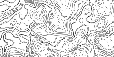 Generate a high-contrast black and white topographic map featuring detailed contour lines. The map should display various elevations using closely spaced, Topography and geography map grid abstract.
