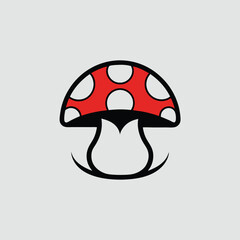 Stylized Red Mushroom Icon Illustration