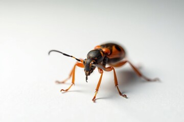 Close-up of a single insect on pure white background, animal, graphic