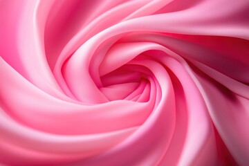 Obraz premium A close-up view of soft, swirling pink fabric, showcasing its smooth texture and elegant flow.