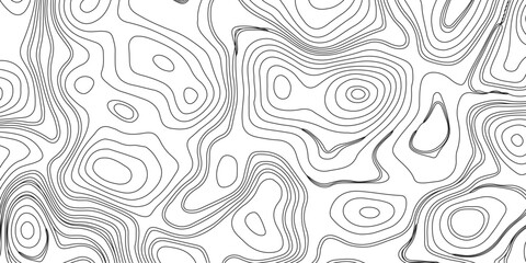 Generate a high-contrast black and white topographic map featuring detailed contour lines. The map should display various elevations using closely spaced, Topography and geography map grid abstract.