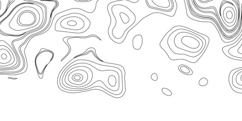 Fototapeta premium Generate a high-contrast black and white topographic map featuring detailed contour lines. The map should display various elevations using closely spaced, Topography and geography map grid abstract.