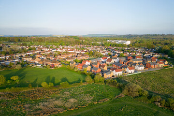High angle view, a corner of old town in Swindon, England, UK