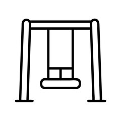 Swing set vector illustration, playground swing, park swing, outdoor swing, kids swing icon