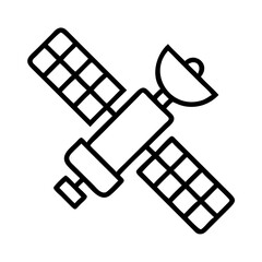 Satellite icon vector illustration, space satellite outline, communication satellite imagery and design
