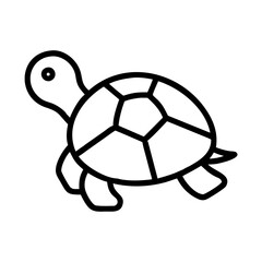 Obraz premium Vector drawing of a cute sea turtle outline for kids coloring book and educational resources design