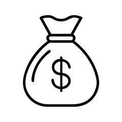 Money bag icon vector illustration financial savings wealth investment business income dollar cash currency