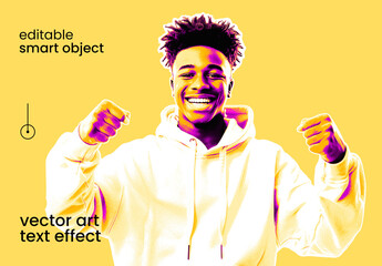 Pop Art Photo Effect Mockup Comic Style Template