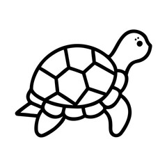 Obraz premium Sea turtle drawing simple outline illustration for kids coloring page and clip art design