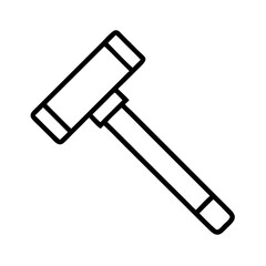 Isolated outline mallet vector icon illustration for construction carpentry and repair work tools