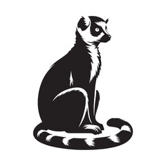 Polished lemur silhouette vector crafted for elegant graphic identities – lemur silhouette – lemur vector – lemur illustration – silhouette of lemur

