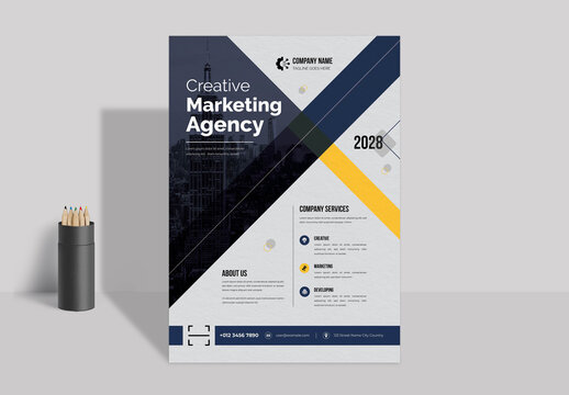 Creative Marketing Agency Flyer Template Professional Corporate Poster Layout