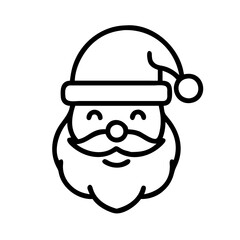 Find santa claus face outline vector christmas santa claus head icon santa claus character design vector