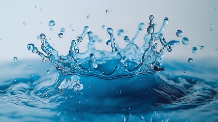 Water droplet crown splash, studio shot, background blur, purity concept