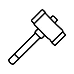 Outline gavel vector illustration: law, justice, auction, court, legal, judge, hammer symbol