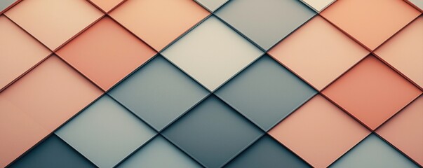 A textured pattern of colorful, geometric tiles in shades of peach, gray, and cream, creating a visually appealing design.
