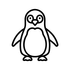 Penguin vector drawing outline style cute penguin illustration penguin clip art simple penguin icon design