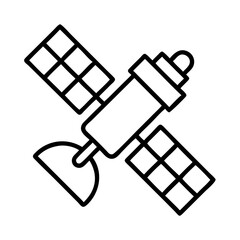 Outline satellite icon vector illustration for space technology and communication design needs