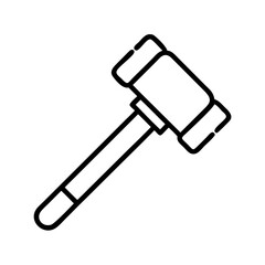 Outline gavel vector illustration for legal auction court and law symbol design element graphic icon