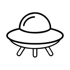 Ufo spaceship alien flying saucer drawing vector illustration graphic design black and white line art