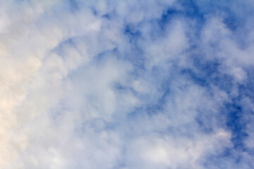 White Cotton-Like Altocumulus Clouds Over Blue Sky
