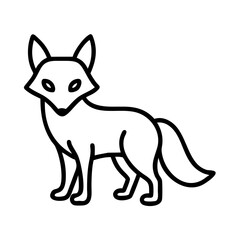 Find a cute fox outline vector image for kids coloring pages and fox animal illustrations online now