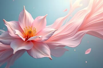 Flowing Wave of Elegant Petals Floating in the Air