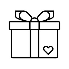 Gift box with heart icon vector illustration for birthday present and special occasion design
