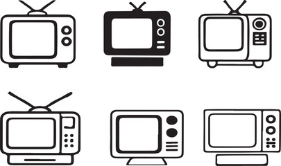 Tv icon vector set. television icon vector set with white background