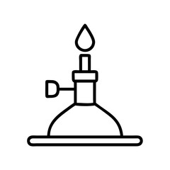 Bunsen burner science lab equipment vector illustration for chemistry and biology experiments