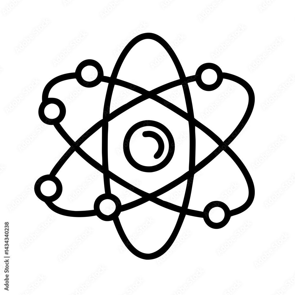 Poster atom structure model illustration for science and education related graphic design needs vector