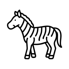 Zebra outline drawing vector illustration of african animal wildlife safari zoo animal art design