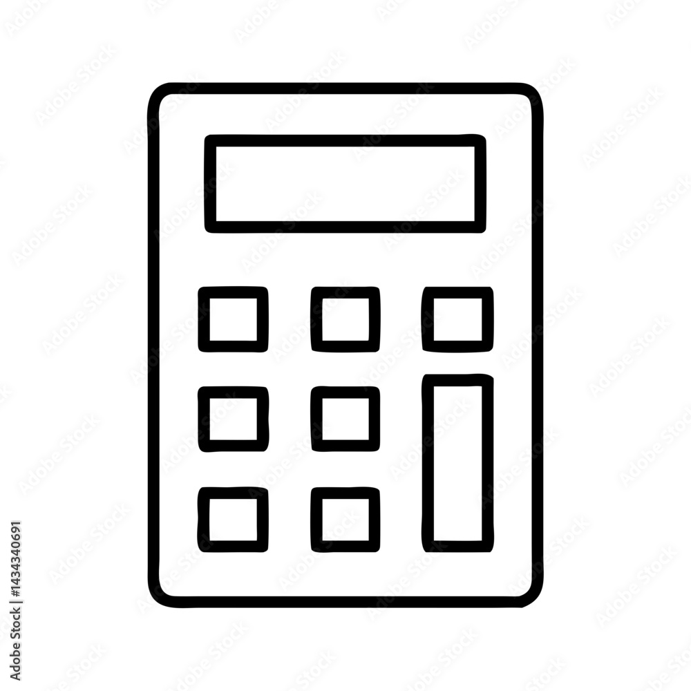 Poster simple calculator icon vector image for accounting finance math calculation tool design resource