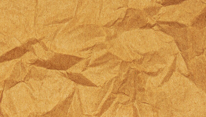 Crumpled Brown Paper Texture Background for Creative Design