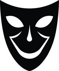 black mask on white background