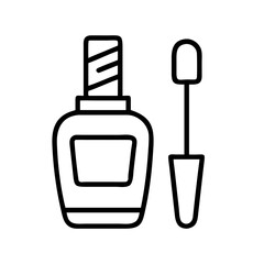 Nail polish bottle vector icon illustration for manicure and beauty salon services outline style